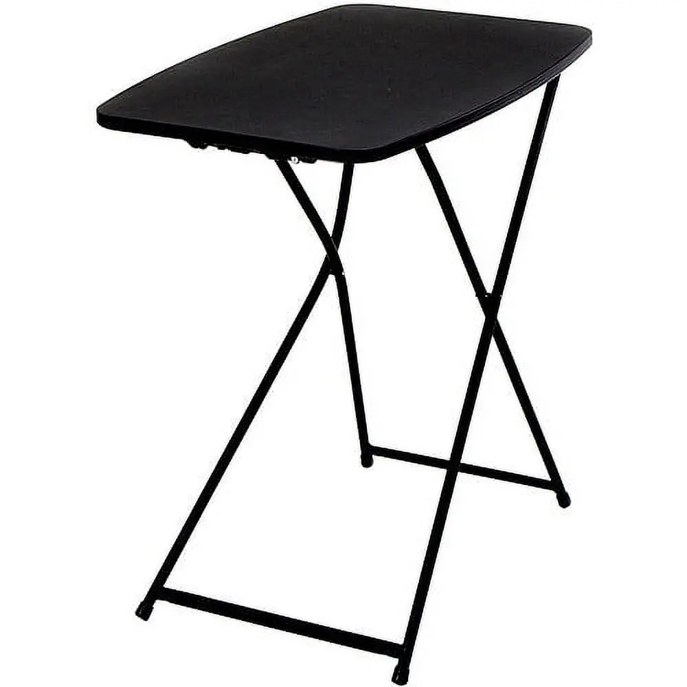 26" Adjustable Height Folding Table, Portable Personal Utility & TV Tray Table, Black