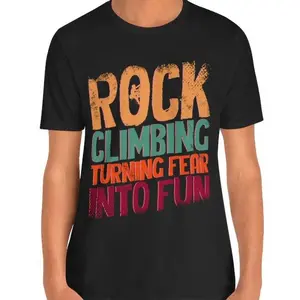 Rock climbing, turning fear into fun - Vintage Texture - Rock Climbing T Shirts