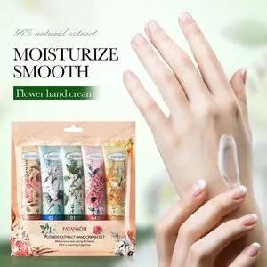 5pcs Plant Moisturizing Hand Cream Set, Fragrant Elegance Soft Floral Scent, Hydrating Hand Lotion, Gentle Care for Hands
