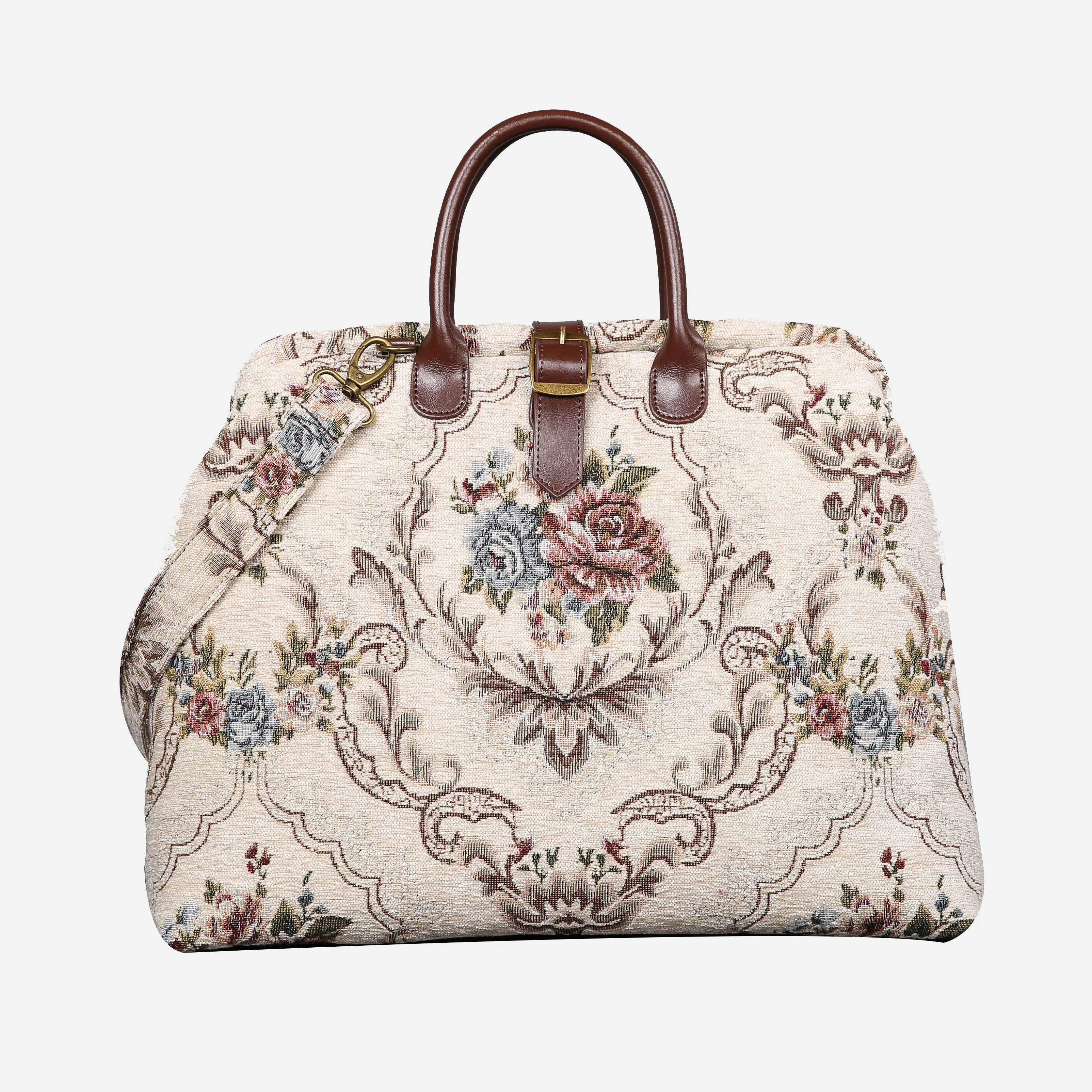 Floral Cream Mary Poppins Weekender