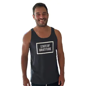 Grey Tank Top With White Print