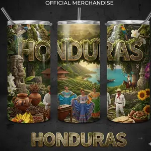 Honduras Tumbler 20 oz - Limited Edition Official Merchandise with Vibrant Cultural Artwork and Traditional Scenes Drinkware