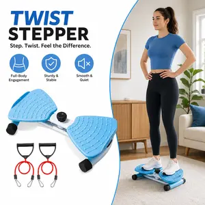 Silent Pilates Twister - 360° Non-Slip Waist Twisting Board with Resistance Bands