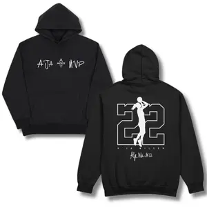 A’ja Wilson 22 Hoodie – MVP Women’s Basketball Graphic Hoodie, Back Number Silhouette Sweatshirt, Unisex Streetwear