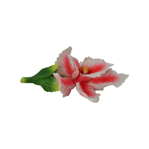 Large Decorative Red Rose Flower Art Decoration Capodimonte Porcelain 3.5” Tall