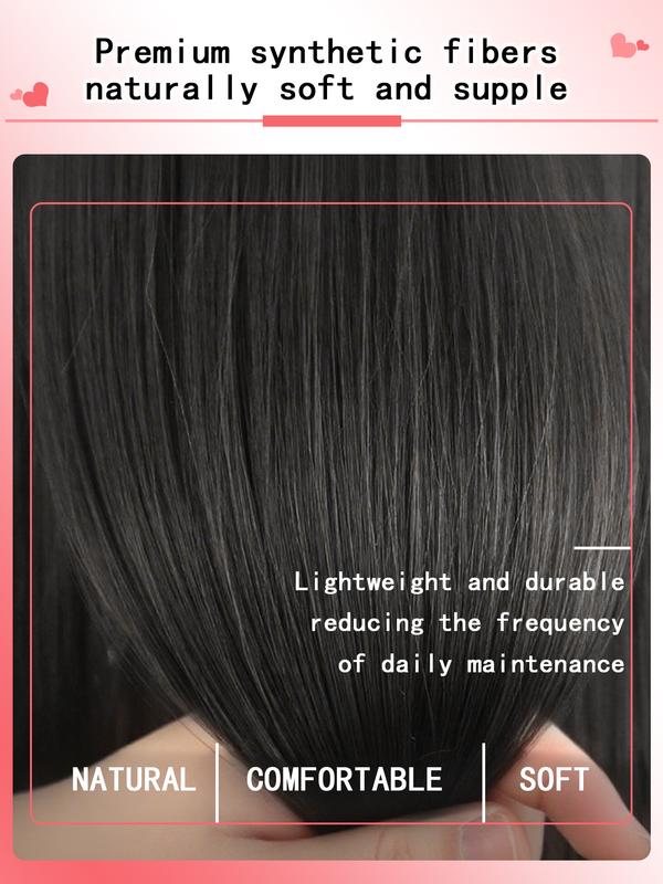 6 piece clip in hair extensions set long straight hair natural clip in hair extensions invisible hair clips soft natural for women heat resistant synthetic hair extensions Invisible Extension Hairpiece for daily and festive use