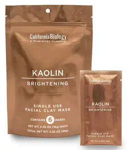 California Biology Kaolin Brightening Clay Mask for Face & Body (6ct Travel Pack)