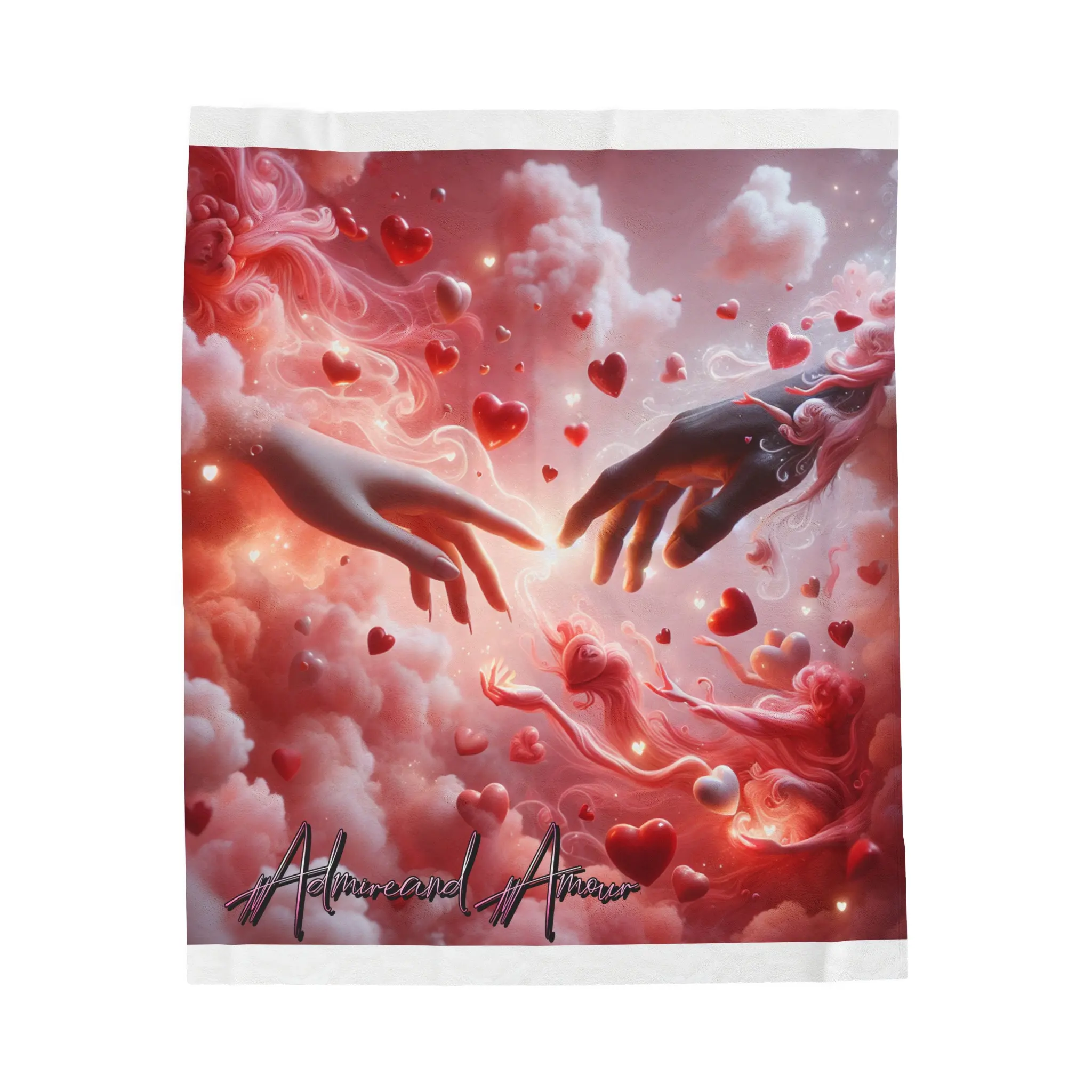 Custom Soulmates Plush Blanket - Love Clouds Design, Cozy Gift for Couples, Valentine's Day, Home Décor, Soft Throw