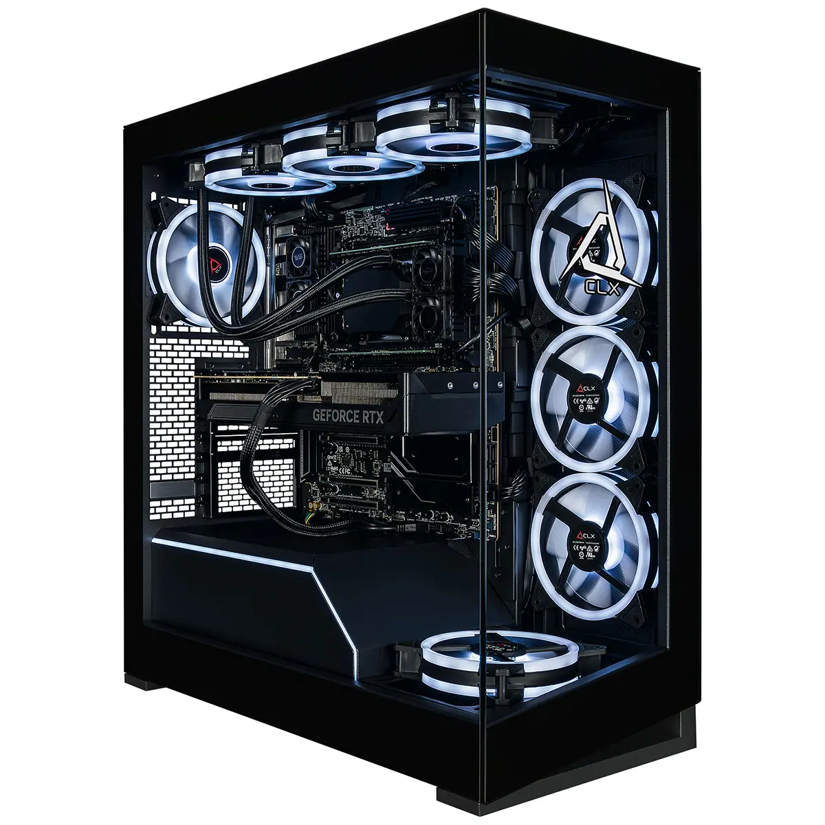 CLX Horus Creator Mid-Tower AI Workstation, AMD Ryzen Threadripper 7960X 4.2GHz, 32GB RAM, 1TB SSD + 4TB HDD, NVIDIA GeForce RTX 5070 12GB, Windows 11 Home, Black