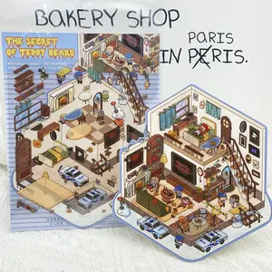 2PCS Teddy Bear's Secret 3D Stickers - Creative DIY Cozy Room Decor for Educational Craft & Journaling Art Stickers