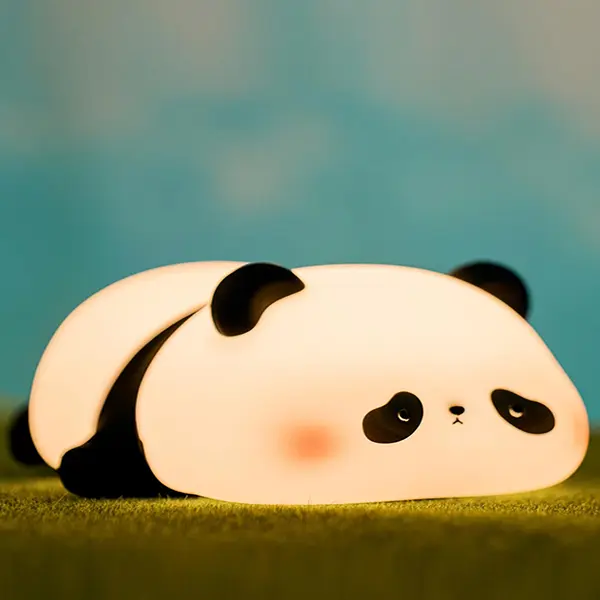 Cute Panda Night Light, Soft Novelty Animal LED Night Light, Food-Grade Silicone with 3-Level Dimmable Night Light for Kindergarten, Desktop Decoration, Fun Gift for Boys, Girls & Infants, White Elephant Gift