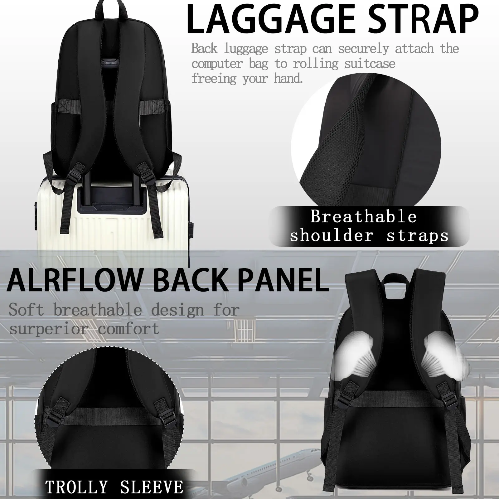 BAGOK Casual Nylon Black Backpack for School and College in 