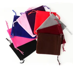 12 Pack Ultra Mini Velvet Drawstring Bags, 7 Colors Available, Wedding Candy Bags, Jewelry Gift Pouches, Earphone Protection Cases