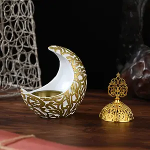 Arabic incense burner moon shape incense burner stand Eid incense burner vintage Arabic incense holder candlestick ash catcher tray Eid Muslim
