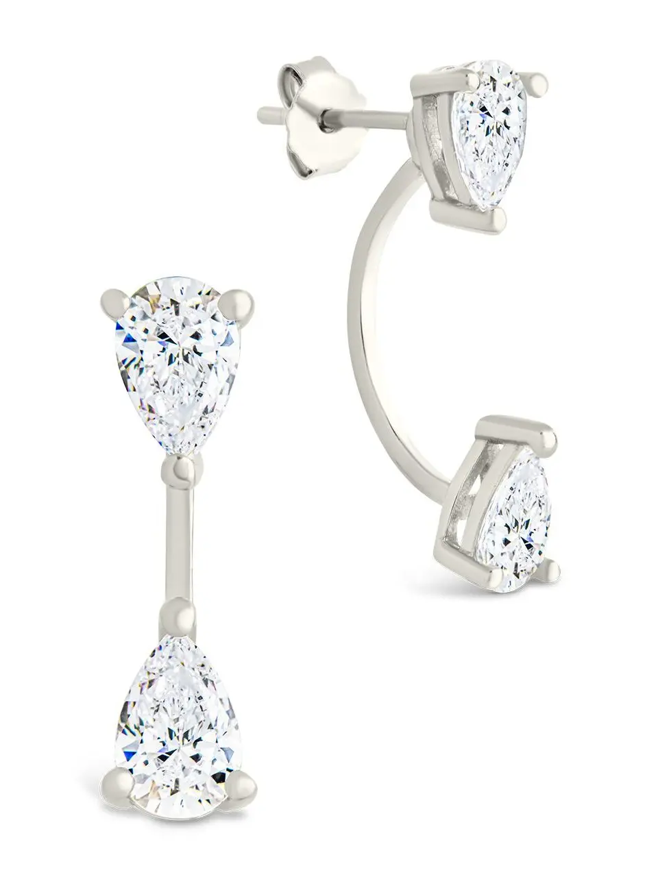 Sterling Silver Pear Cut Duo Jackets