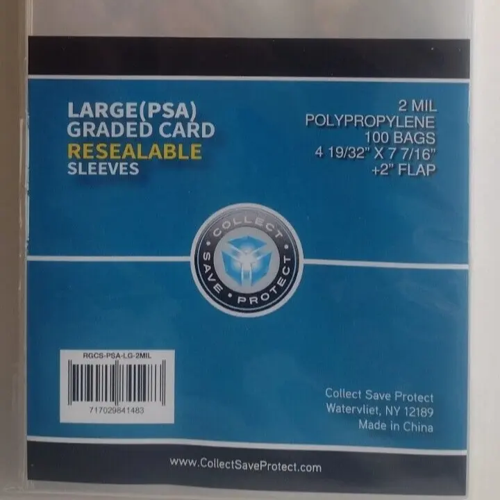 COLLECT SAVE PROTECT - 2 MIL LARGE (PSA) GRADED CARD RESEALABLE SLEEVE