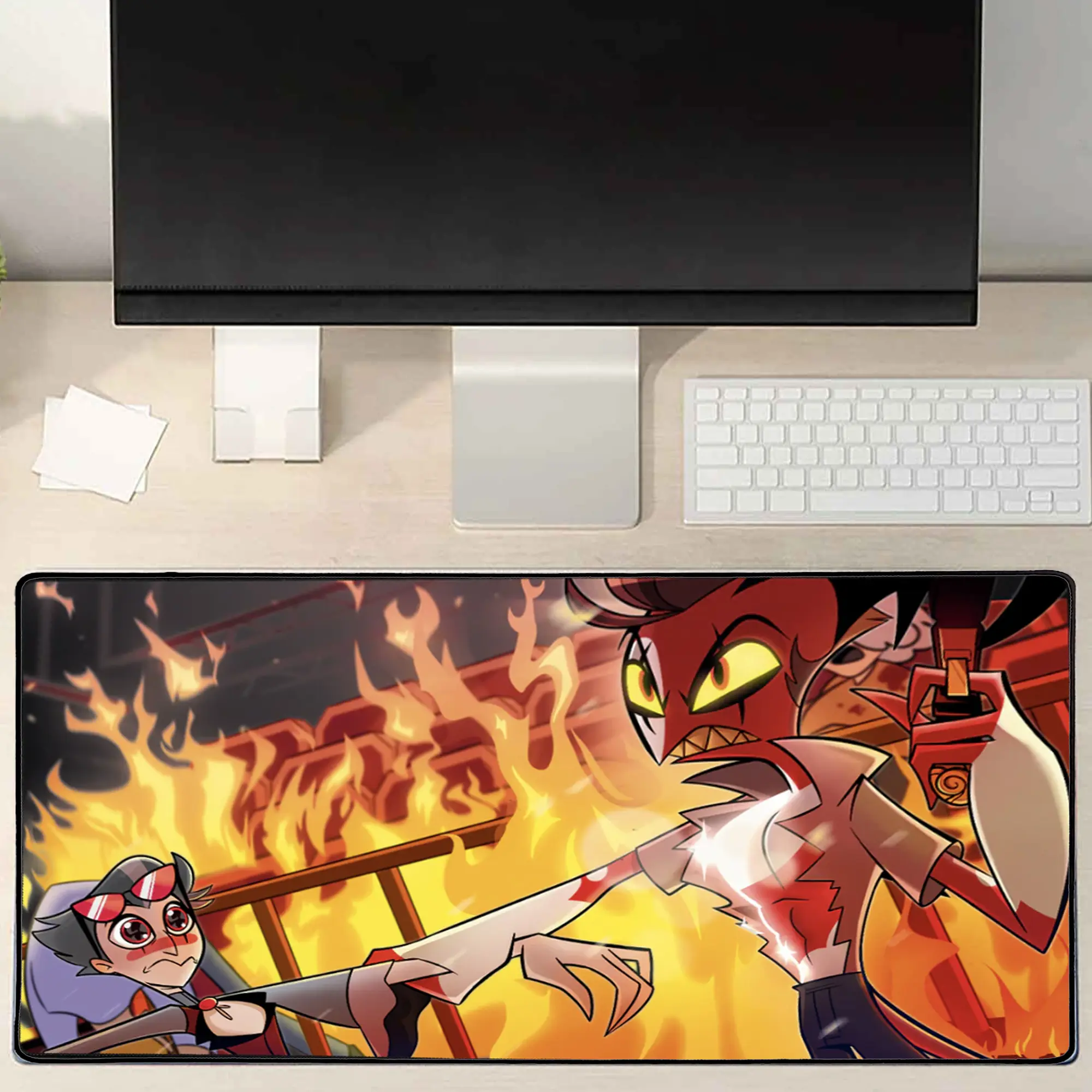 Helluva Boss Desk Mat, Seeing Stars - . Blitz&Human Stolas Art Keyboard ...