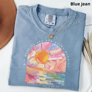 Comfort Colors Christian T Shirt His Mercies Are New Every Morning Bible Verse Shirt Religious Women Gift Faith Christian Gifts Jesus Tee Bible Verses