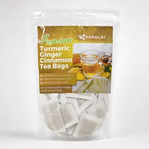 Turmeric Ginger Cinnamon Tea 100% Natural HerbalIngredients 120 Bags - Sugar Free, Caffeine Free, Gluten Free,detox,Vegan 100% All Natural Eco Friendly Teabags, Beverage
