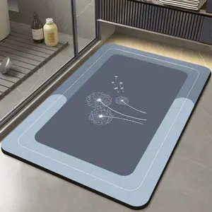 Diatomite Bath Mat, 1 Count Quick Dry Non-Slip Water Absorbent Bathroom Rug, Soft Comfortable Mat for Bathroom, Shower, Laundry Room, Bedroom, Living Room, Kitchen, RV Bathroom