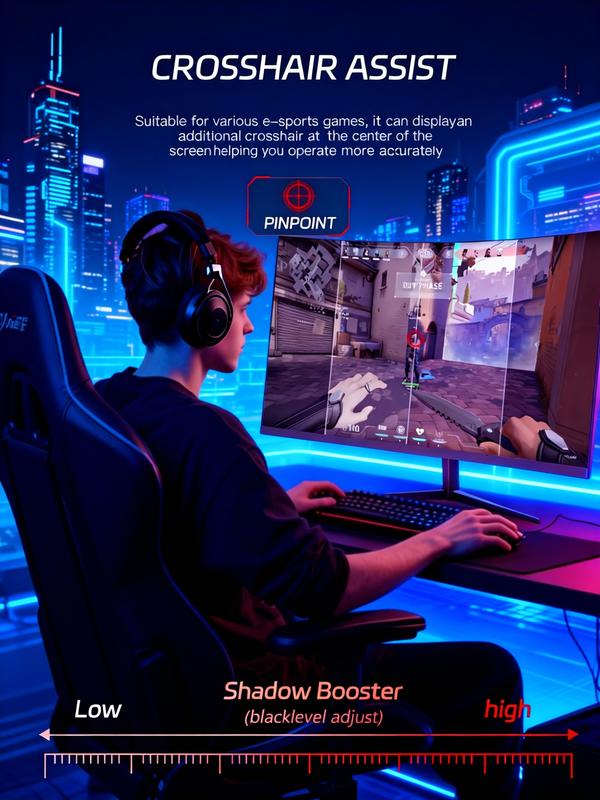 New 27" 2K QHD Gaming Monitor – 180Hz, 1ms, Adaptive Sync, Ultra-Slim Bezel, Dual HDMI & DP, Tilt Adjustable