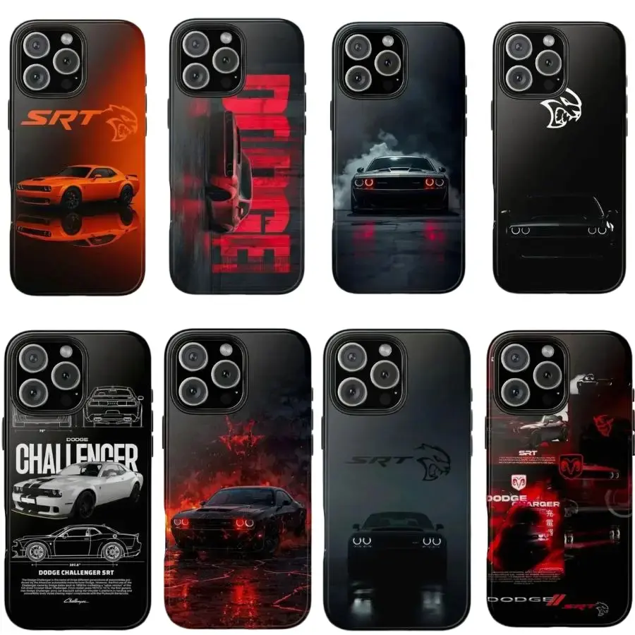 Night Drive Neon Aesthetic & Blueprint Art - American Muscle Car Phone Case -  2D Printed Street Racing Protective Cover