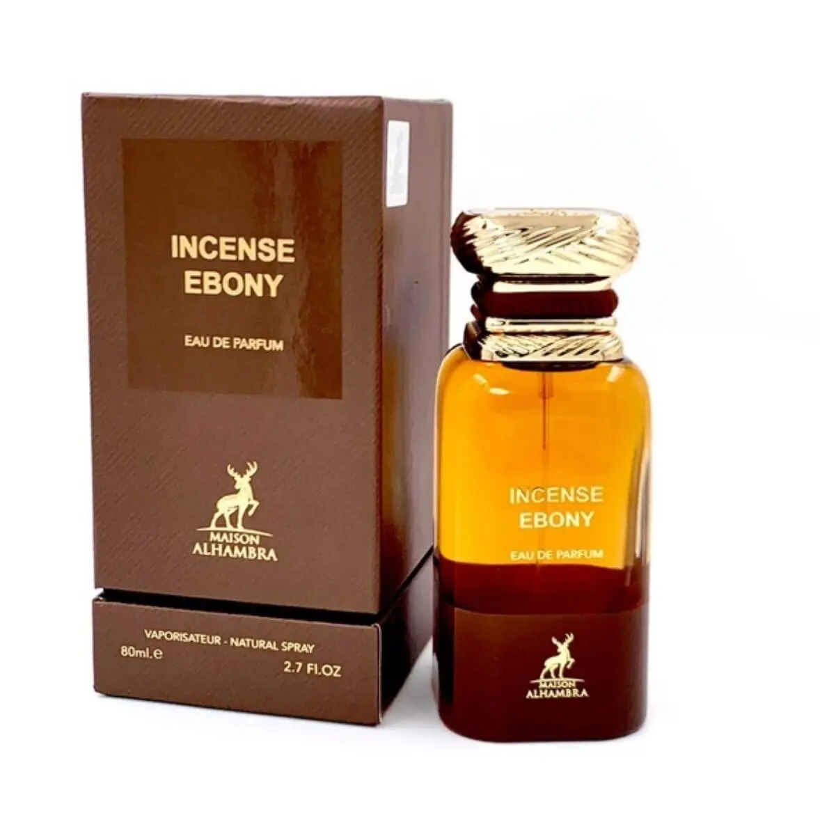 Lattafa Maison Alhambra Incense Ebony EDP - Premium Quality, Luxurious Rich Aromatic Oud Sandalwood Unisex Fragrance, Bottle-Shaped Oud Unisex Fragrance, 2.7 Fl Oz (80ml)