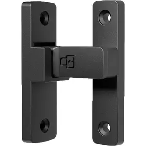 Heavy-Duty Flip Latch Lock 90/180 Degree Sliding/Swinging Door Lock Latch Bolt for Gate Barn Garage Garden Fence Shed Window Cabinet (90 Degree, Black)