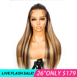[LIVE SUPER DEAL] West Kiss Pre Braided Glueless 13x4 Lace Frontal Wig Highlight Straright Hair Human Hair Wig Pre Plucked Pre Everything Wig