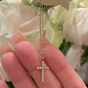 Faith Cross Gold Necklace • Gold Necklace • Dainty Gold Jewelry • Statement Jewelry • Gift for Her • Minimalist & Simplistic Jewelry