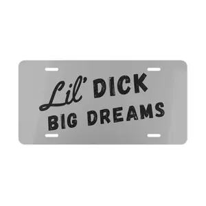 Lil' D Big Dream License Plate, Car Accessories, Vanity Plate - Lightweight Aluminum, Pre-Drilled holes, Easy Installation