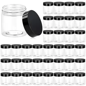 36 Pack 4 OZ Plastic Jars Round Clear Cosmetic Container Jars with Lids, Plastic Slime Jars for Lotion, Cream, Ointments, Makeup, Eye shadow, Travel Storage