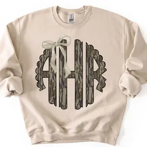 Custom Camo Monogram Crewneck