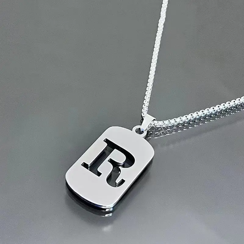 Letter R+70cm titanium steel chain