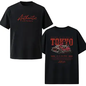 JDM Modified Car Aesthetic Front & Back Print Short Sleeve T-Shirt — 2026 New Fashionable, Trendy, Versatile Summer Cotton Tee