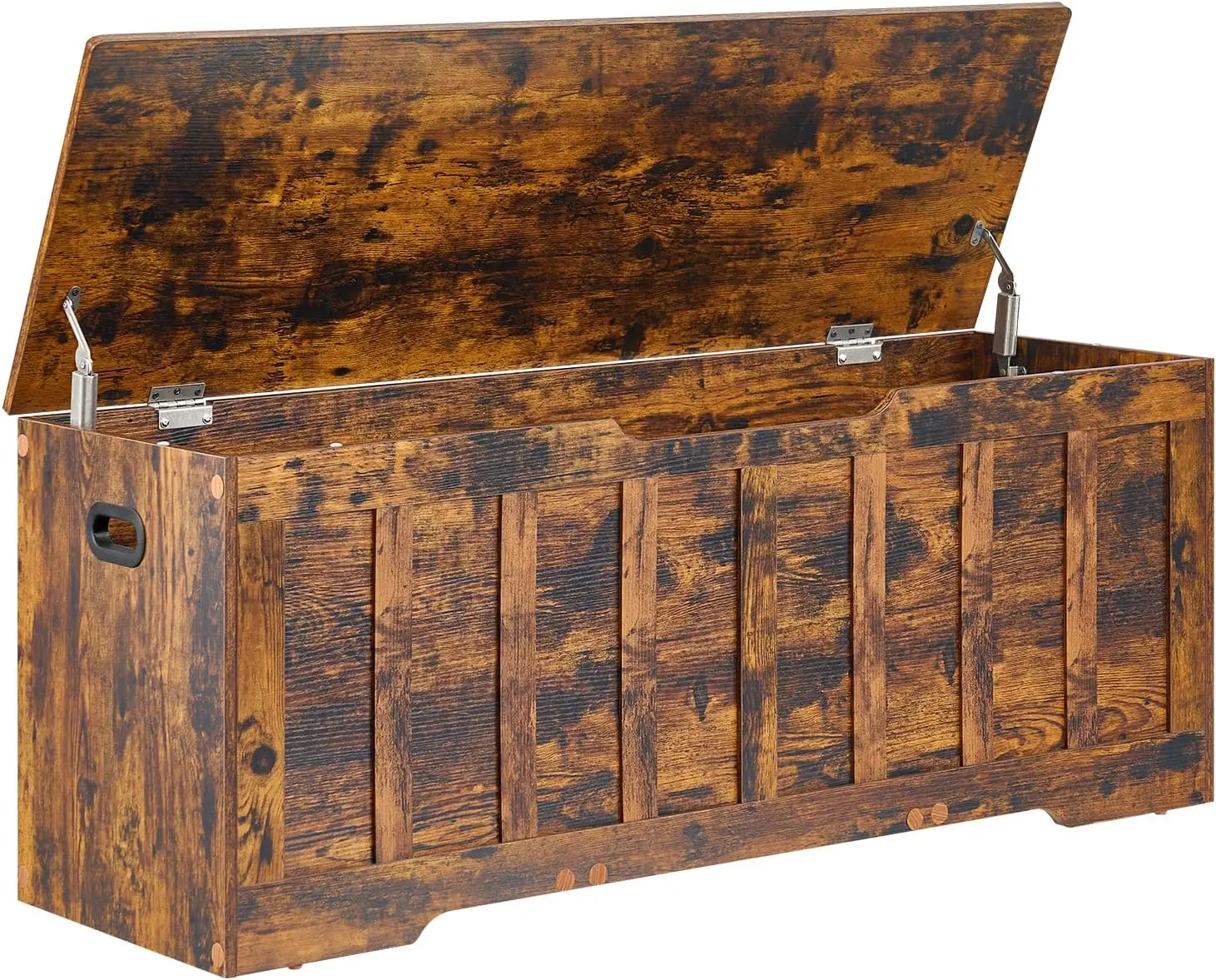 .2"Storage chest ,storage trunk with 2 safety Hinges,Wooden storage bench,Shoe Bench,.2x15.7x19.1 Inch,Easy Assembly,storage bench for bedroom,living room,entryway,Rustic brown