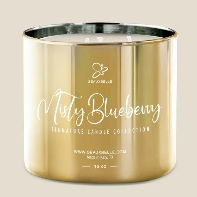 Misty Blueberry Triple-Scented 3-Wick Luxury Candle by SeauxBelle
