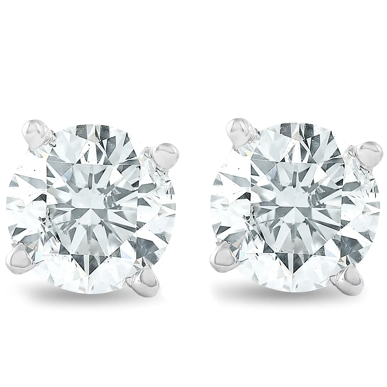 3/4Ct Round Brilliant Natural Diamond Stud Earrings in 14K Gold Classic Setting 3/4Ct Round Brilliant Natural Diamond Stud Earrings in 14K Gold Classic Setting