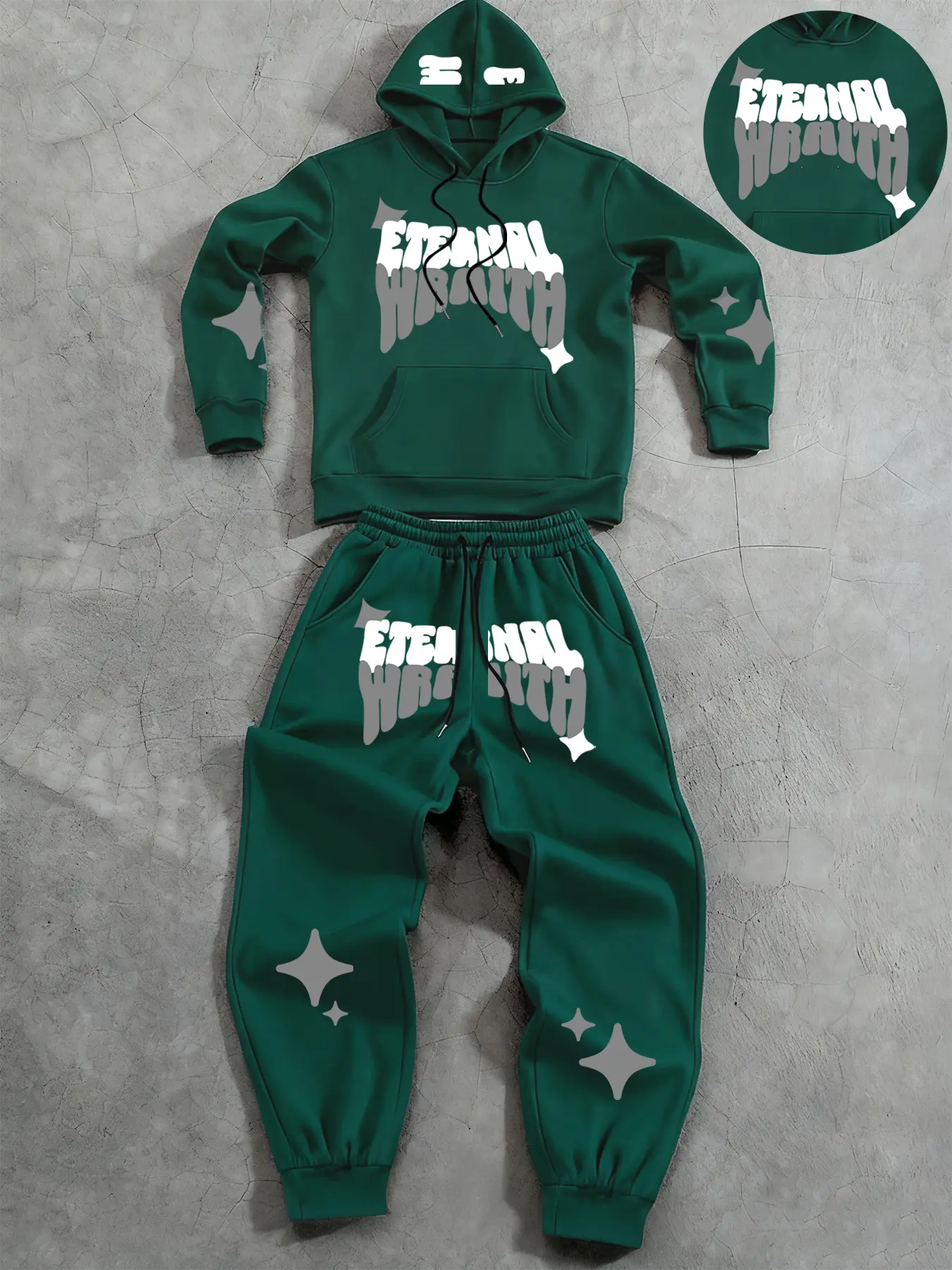 Men's Casual Hooded Sweatshirt & Drawstring Pants Set, Casual Sporty Set, Letter Print Long Sleeve Comfortable Fitted Two-Piece Athletic Activewear for Outdoor Activities, Athleisure Activewear Set