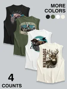 Men's Letter Print Tank Top, Casual Sleeveless Top for Summer, Men's Clothes for Daily Wear, Socks, Breathable Tank Top, Vest Top, Sleeveless Tank Tops