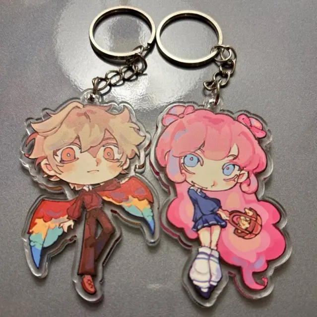 Life Series Keychains - MCYT Grian and LDshadowlady Acrylic Keychains - Kawaii Keyrings Birthday Gifts – Cute Acrylic Keychain Charms, Perfect Gift for Fans & Collectors