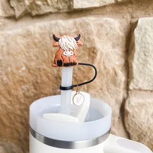 Baby Highland Cow Straw Cover