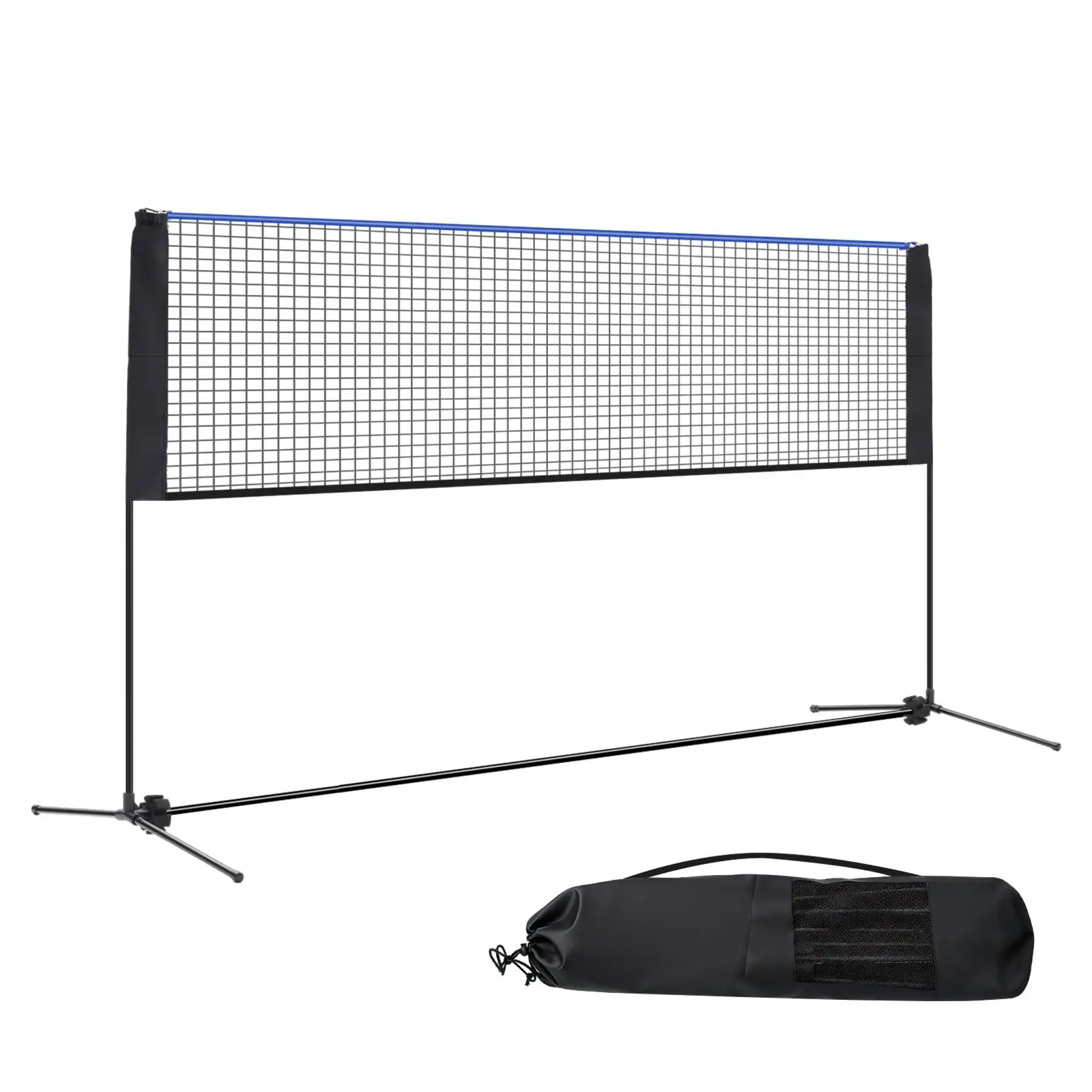 Sweetcrispy Badminton Net Set - 10/14/20FT Portable Sport Gear with Adjustable Steel Frame, Easy Setup Training Nets for Outdoor Volleyball & Pickleball, Includes Carry Bag, Badminton Equipment, 14Ft, Adjustable Height, All Ages