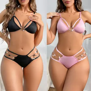 Womens Lingerie Set 2 Piece Bikini Lace Babydoll Sexy Push Up Bra and Thong Panty Sets Nigtwear