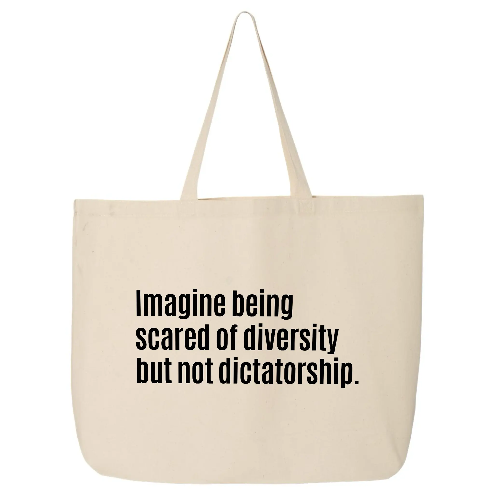 Imagine Being Scared of Diversity But Not Dictatorship Tote Bag