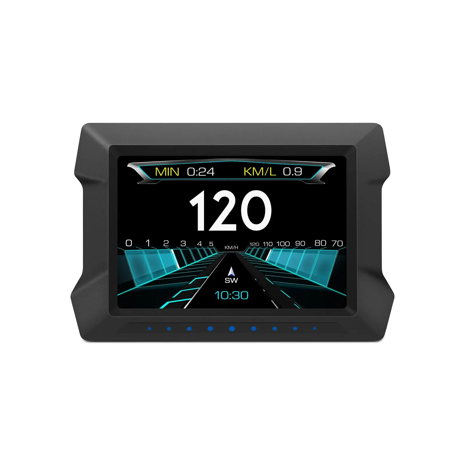 Universal Car Head-Up Display with OBD+GPS Dual System, HD Digital Screen, Real-Time Readouts of Speed, RPM, Fuel Consumption, Voltage and Water Temperature, Overspeed Alert and Fault Detection, OBD Compatible with Most Post-2008 Vehicles