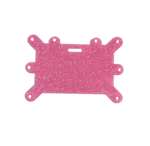 Badge Buddy  Standard Size Badge Pin Holder with 8 Pin Holes 4” x 3”, Pink with glitter, Nurse, Pharmacy, RN, LPN, CN