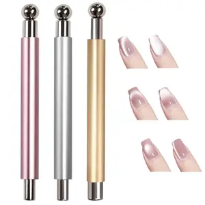 2pcs/set Cat Eye Dual Head Magnet, Three-In-One Nail Magnet, Gel Polish Beads, Multifunctional Manicure Magnet, DIY Home Salon Design Tool, Nail Art Tools