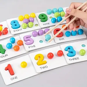 Number Cognitive Operation Bead Matching Game for Preschoolers Learning Toy Fall & Thanksgiving Gift Set Basic Math Skills Development Festive Design Safe