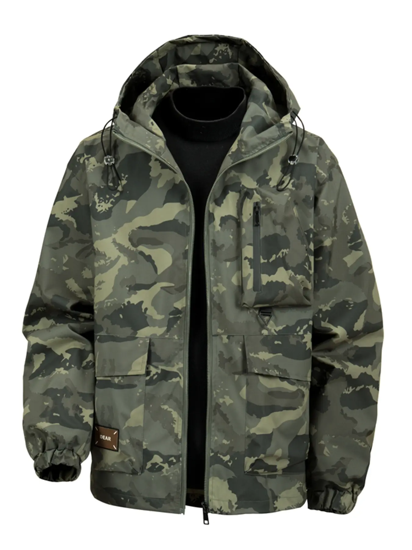 Men's Camouflage Tactical Jacket Pocket Spring & Fall Outdoor Sports Coat Casual Outerwear Fitted Design Suitable for Outdoor Travel
